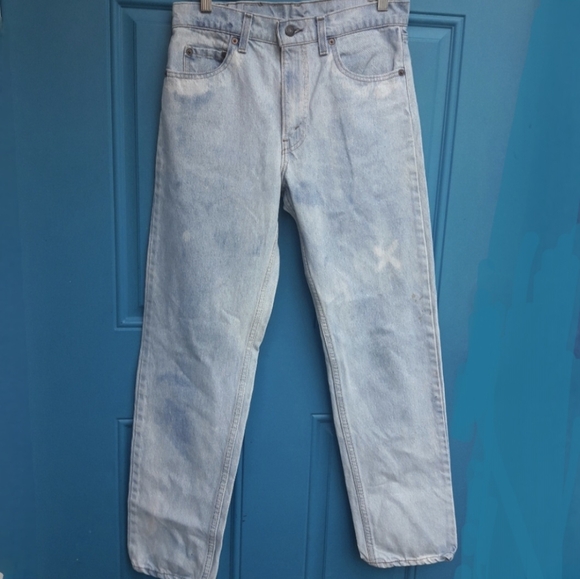 Vintage Levis Blue Jeans 505 Straight Leg Red Tag All Cotton Denim Size 31W 31L - Picture 1 of 16